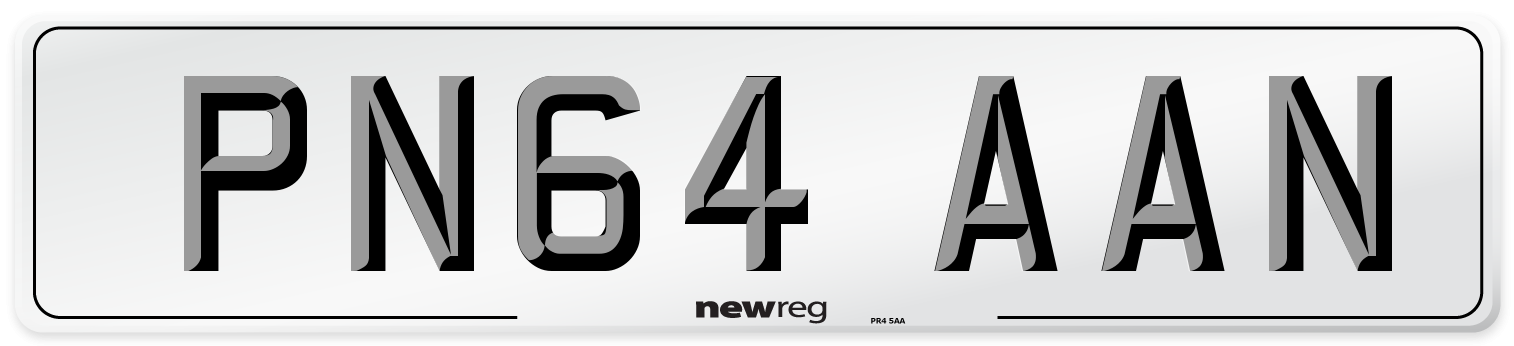 PN64 AAN Number Plate from New Reg